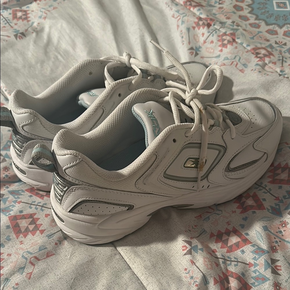 Reebok Women's White and Silver Sneakers